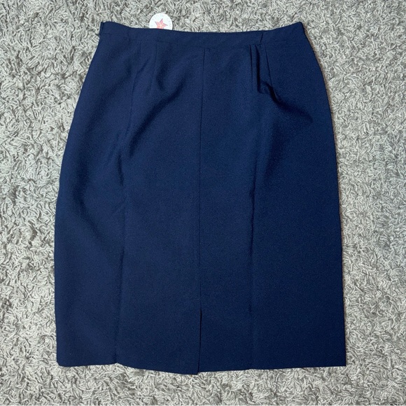 Womens Vintage Bedford Fair Plus Size Straight Skirt Navy Knee Length Size 18 - Picture 5 of 9